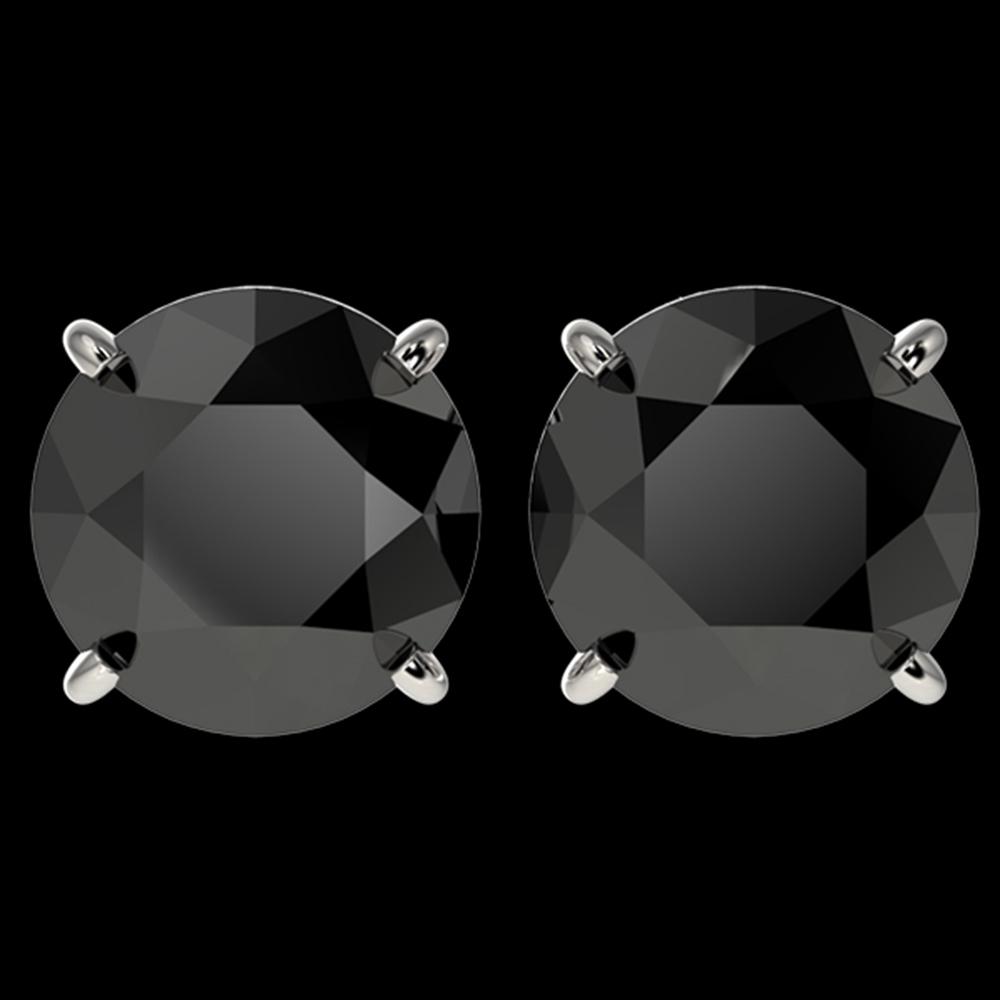 4.19 ctw Fancy Black Diamond Solitaire Stud Earrings: REF-68H8R - SKU: 36711 ---- 4.19 ctw Fancy Black Diamond Solitaire Stud Earrings 10k White Gold Designer Brand Luxury Jewelry, made in the USA Suggested Retail Price: $3,900 Factory offers perfect fac