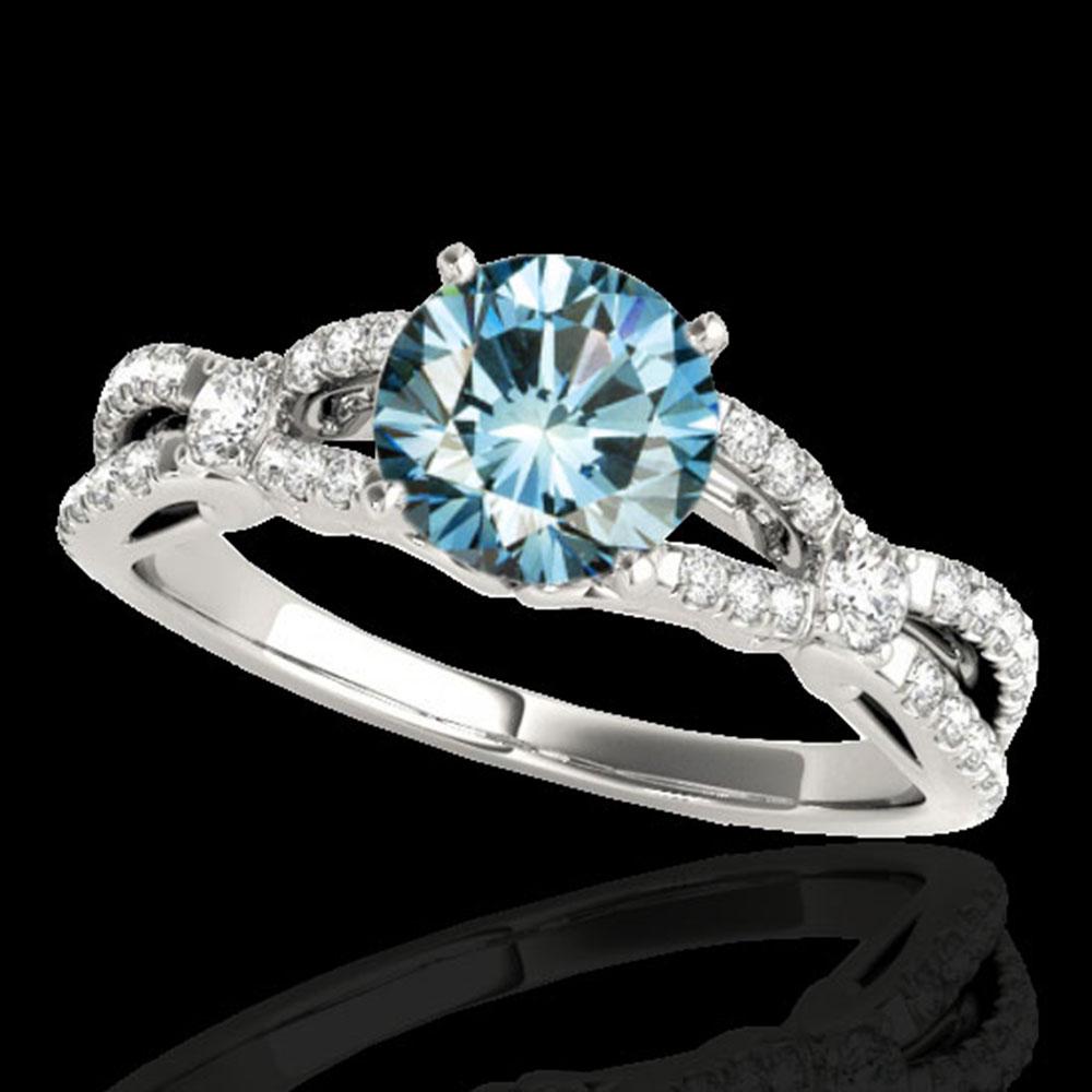 1.35 ctw SI Certified Fancy Blue Diamond Solitaire Ring: REF-125K5Y - SKU: 35228 ---- 1.35 ctw SI Certified Fancy Blue Diamond Solitaire Ring 10k White Gold Designer Brand Luxury Jewelry, made in the USA Suggested Retail Price: $10,100 Factory offers perfec