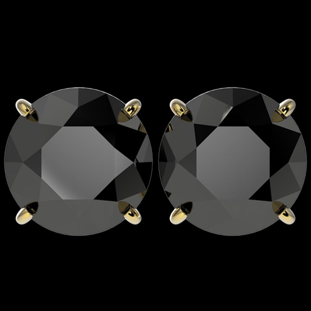 5 ctw Fancy Black Diamond Solitaire Stud Earrings 10k: REF-82A2N - SKU: 33147 ---- 5 ctw Fancy Black Diamond Solitaire Stud Earrings 10k Yellow Gold Designer Brand Luxury Jewelry, made in the USA Suggested Retail Price: $4,700 Factory offers perfect facto