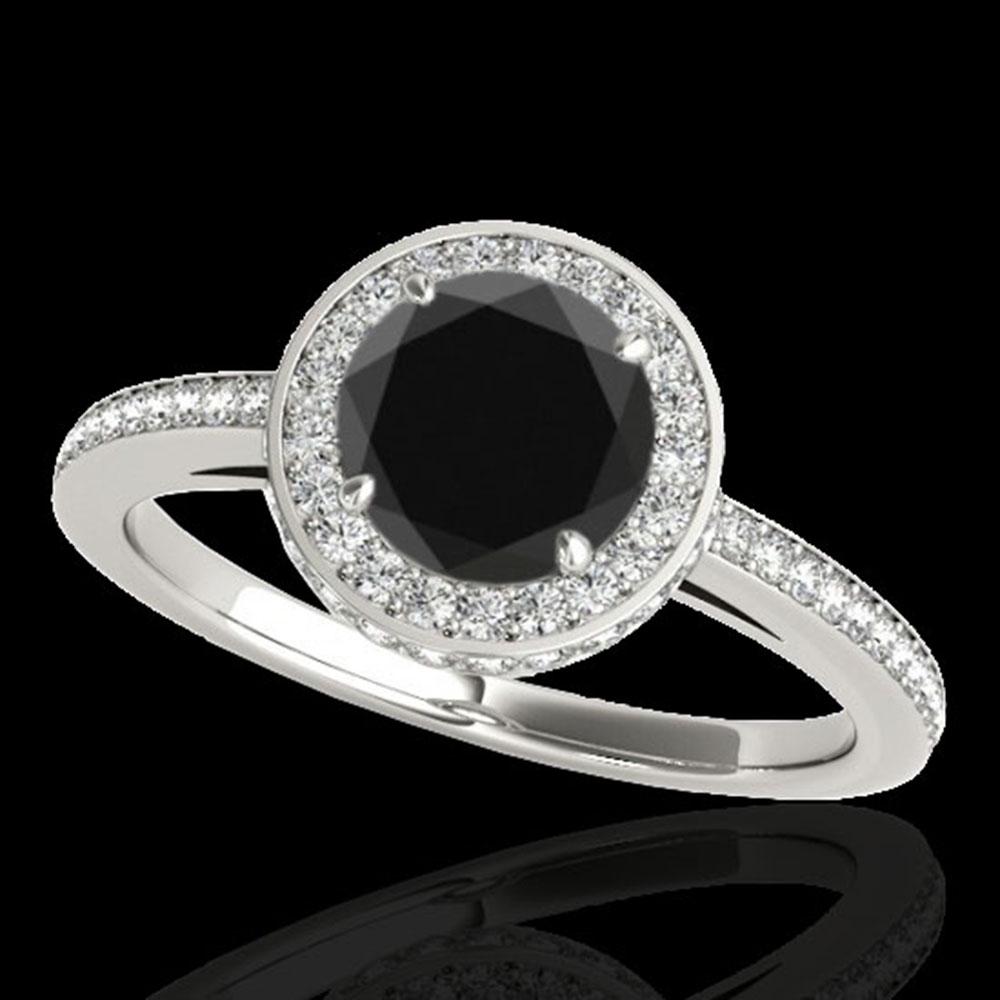 1.55 ctw Certified VS Black Diamond Solitaire Halo Ring: REF-65M2G - SKU: 34277 ---- 1.55 ctw Certified VS Black Diamond Solitaire Halo Ring 10k White Gold Designer Brand Luxury Jewelry, made in the USA Suggested Retail Price: $5,250 Factory offers perfect 