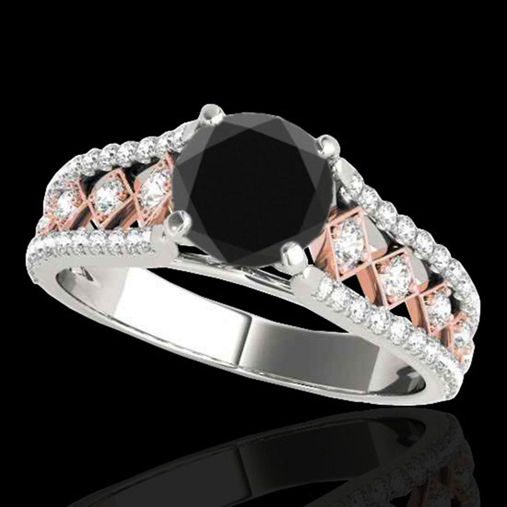 1.45 ctw Certified VS Black Diamond Solitaire Ring 10k: REF-57K3Y - SKU: 35282 ---- 1.45 ctw Certified VS Black Diamond Solitaire Ring 10k White & Rose Gold Designer Brand Luxury Jewelry, made in the USA Suggested Retail Price: $4,600 Factory offers perfec