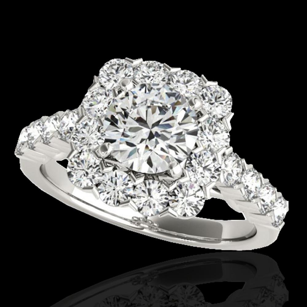 2.5 ctw Certified Diamond Solitaire Halo Ring 10k White: REF-231M8G - SKU: 33343 ---- 2.5 ctw Certified Diamond Solitaire Halo Ring 10k White Gold Designer Brand Luxury Jewelry, made in the USA Suggested Retail Price: $18,700 Factory offers perfect factory 