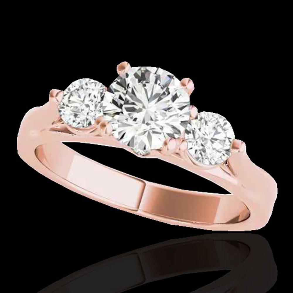 1.50 ctw Certified Diamond 3 Stone Solitaire Ring 10k: REF-225W2H - SKU: 35368 ---- 1.50 ctw Certified Diamond 3 Stone Solitaire Ring 10k Rose Gold Designer Brand Luxury Jewelry, made in the USA Suggested Retail Price: $16,500 Factory offers perfect facto