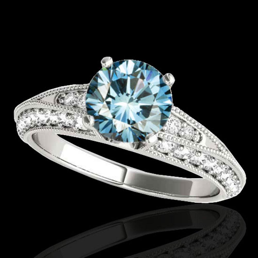 1.58 ctw SI Certified Blue Diamond Solitaire Antique: REF-129X5A - SKU: 34626 ---- 1.58 ctw SI Certified Blue Diamond Solitaire Antique Ring 10k White Gold Designer Brand Luxury Jewelry, made in the USA Suggested Retail Price: $10,450 Factory offers perf