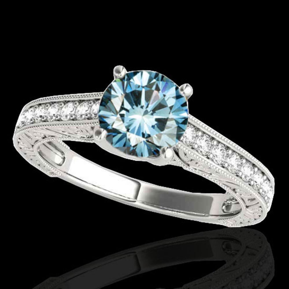 1.32 ctw SI Certified Fancy Blue Diamond Solitaire Ring: REF-121H4R - SKU: 34948 ---- 1.32 ctw SI Certified Fancy Blue Diamond Solitaire Ring 10k White Gold Designer Brand Luxury Jewelry, made in the USA Suggested Retail Price: $10,700 Factory offers perfec