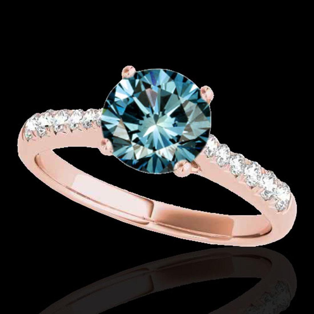 1.25 ctw SI Certified Fancy Blue Diamond Solitaire Ring: REF-117K3Y - SKU: 34825 ---- 1.25 ctw SI Certified Fancy Blue Diamond Solitaire Ring 10k Rose Gold Designer Brand Luxury Jewelry, made in the USA Suggested Retail Price: $9,450 Factory offers perfect 