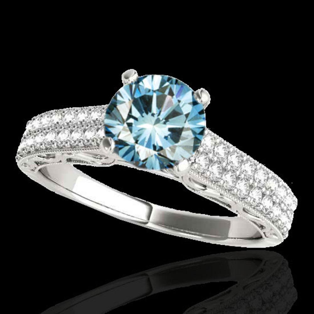 1.41 ctw SI Certified Blue Diamond Solitaire Antique: REF-132M3G - SKU: 34698 ---- 1.41 ctw SI Certified Blue Diamond Solitaire Antique Ring 10k White Gold Designer Brand Luxury Jewelry, made in the USA Suggested Retail Price: $10,650 Factory offers perf