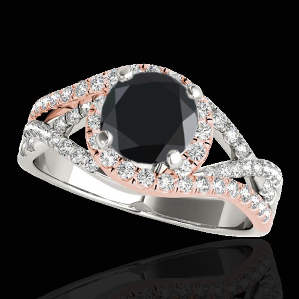 1.5 ctw Certified VS Black Diamond Solitaire Halo Ring: REF-65H5R - SKU: 33836 ---- 1.5 ctw Certified VS Black Diamond Solitaire Halo Ring 10k White & Rose Gold Designer Brand Luxury Jewelry, made in the USA Suggested Retail Price: $5,300 Factory offers pe