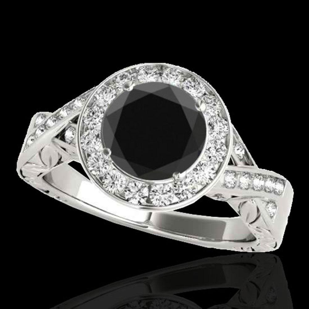 1.75 ctw Certified VS Black Diamond Solitaire Halo Ring: REF-61X4A - SKU: 34525 ---- 1.75 ctw Certified VS Black Diamond Solitaire Halo Ring 10k White Gold Designer Brand Luxury Jewelry, made in the USA Suggested Retail Price: $4,950 Factory offers perfect 