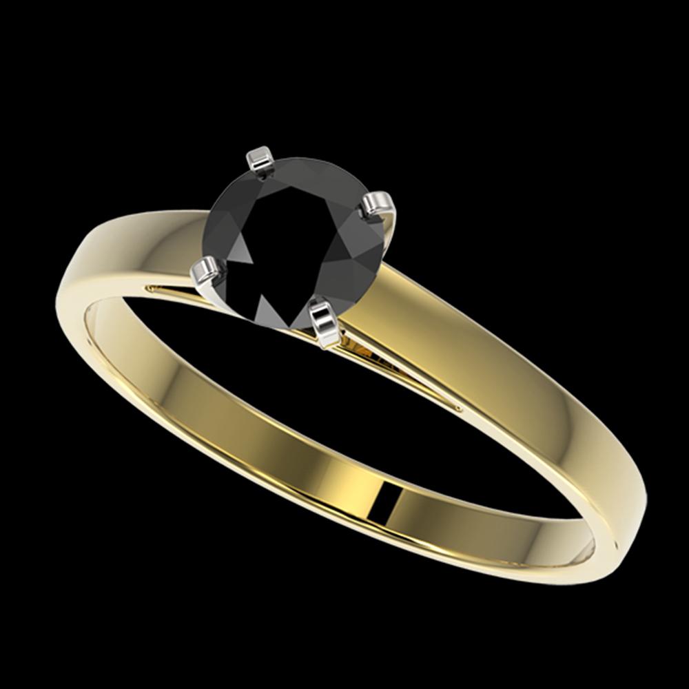 .75 ctw Fancy Black Diamond Solitaire Engagement Ring: REF-23K4R - SKU: 32976 ---- .75 ctw Fancy Black Diamond Solitaire Engagement Ring 10K Yellow Gold Designer Brand Luxury Jewelry, made in the USA Suggested Retail Price: $1,350 Factory offers perfect f