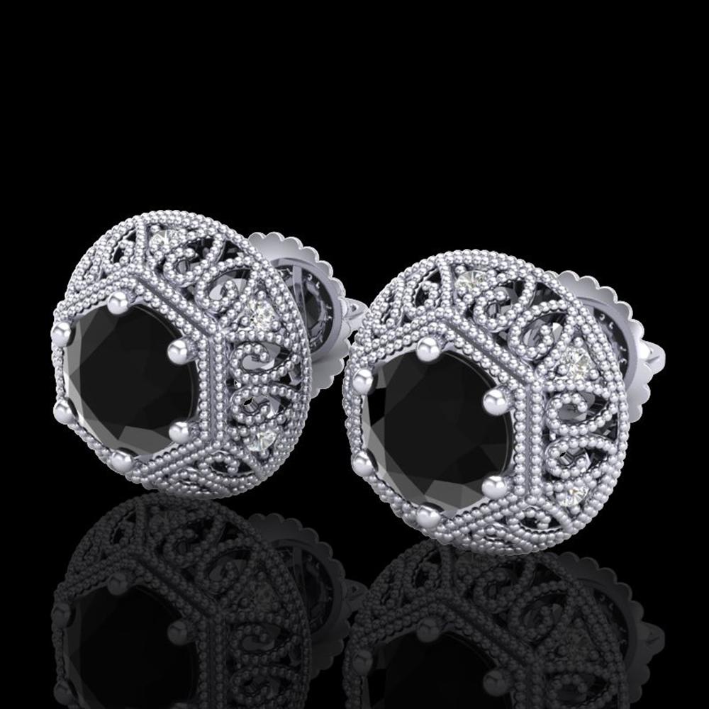 1.31 ctw Fancy Black Diamond Art Deco Stud Earrings 18k: REF-81Y8X - SKU: 37555 ---- 1.31 ctw Fancy Black Diamond Art Deco Stud Earrings 18k White Gold Designer Brand Luxury Jewelry, made in the USA Suggested Retail Price: $4,950 Factory offers perfect fact