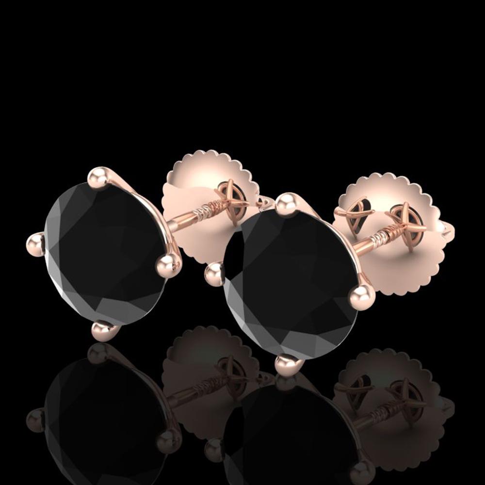 3.01 ctw Fancy Black Diamond Art Deco Stud Earrings 18k: REF-66Y8X - SKU: 38256 ---- 3.01 ctw Fancy Black Diamond Art Deco Stud Earrings 18k Rose Gold Designer Brand Luxury Jewelry, made in the USA Suggested Retail Price: $5,400 Factory offers perfect facto