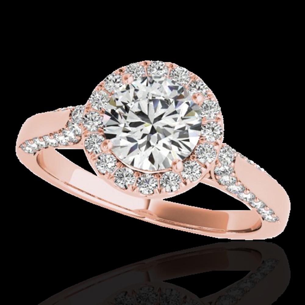 1.5 ctw Certified Diamond Solitaire Halo Ring 10k Rose: REF-204R5K - SKU: 33563 ---- 1.5 ctw Certified Diamond Solitaire Halo Ring 10k Rose Gold Designer Brand Luxury Jewelry, made in the USA Suggested Retail Price: $16,500 Factory offers perfect factory s