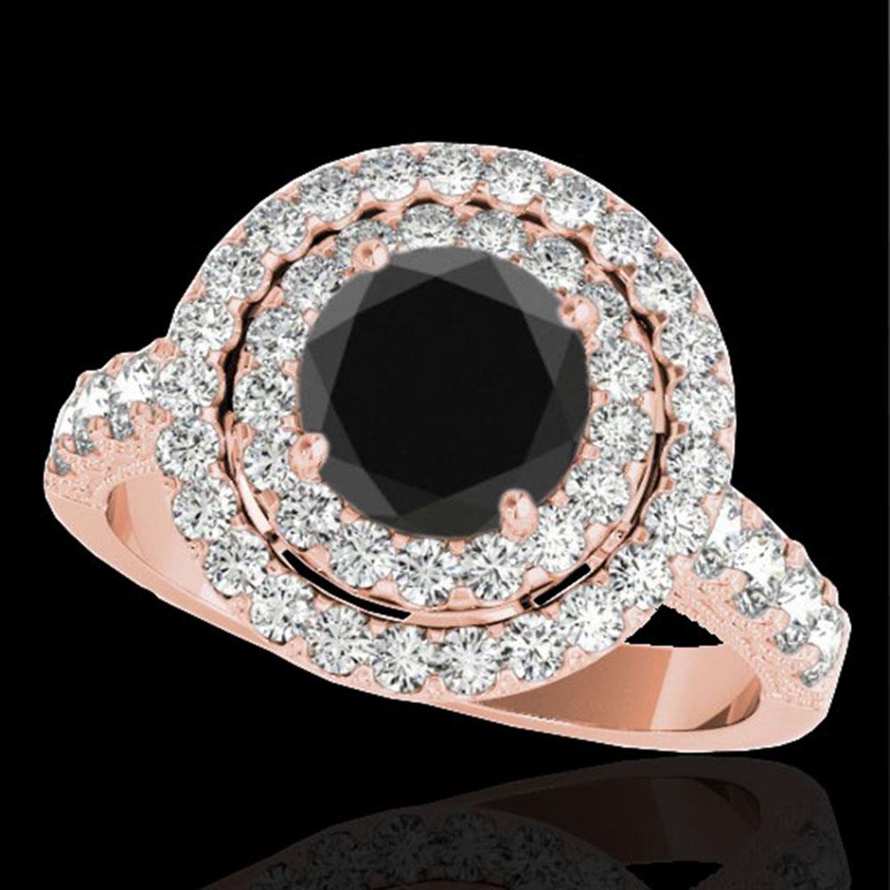 3 ctw Certified VS Black Diamond Solitaire Halo Ring: REF-110N3F - SKU: 34224 ---- 3 ctw Certified VS Black Diamond Solitaire Halo Ring 10k Rose Gold Designer Brand Luxury Jewelry, made in the USA Suggested Retail Price: $8,900 Factory offers perfect fac