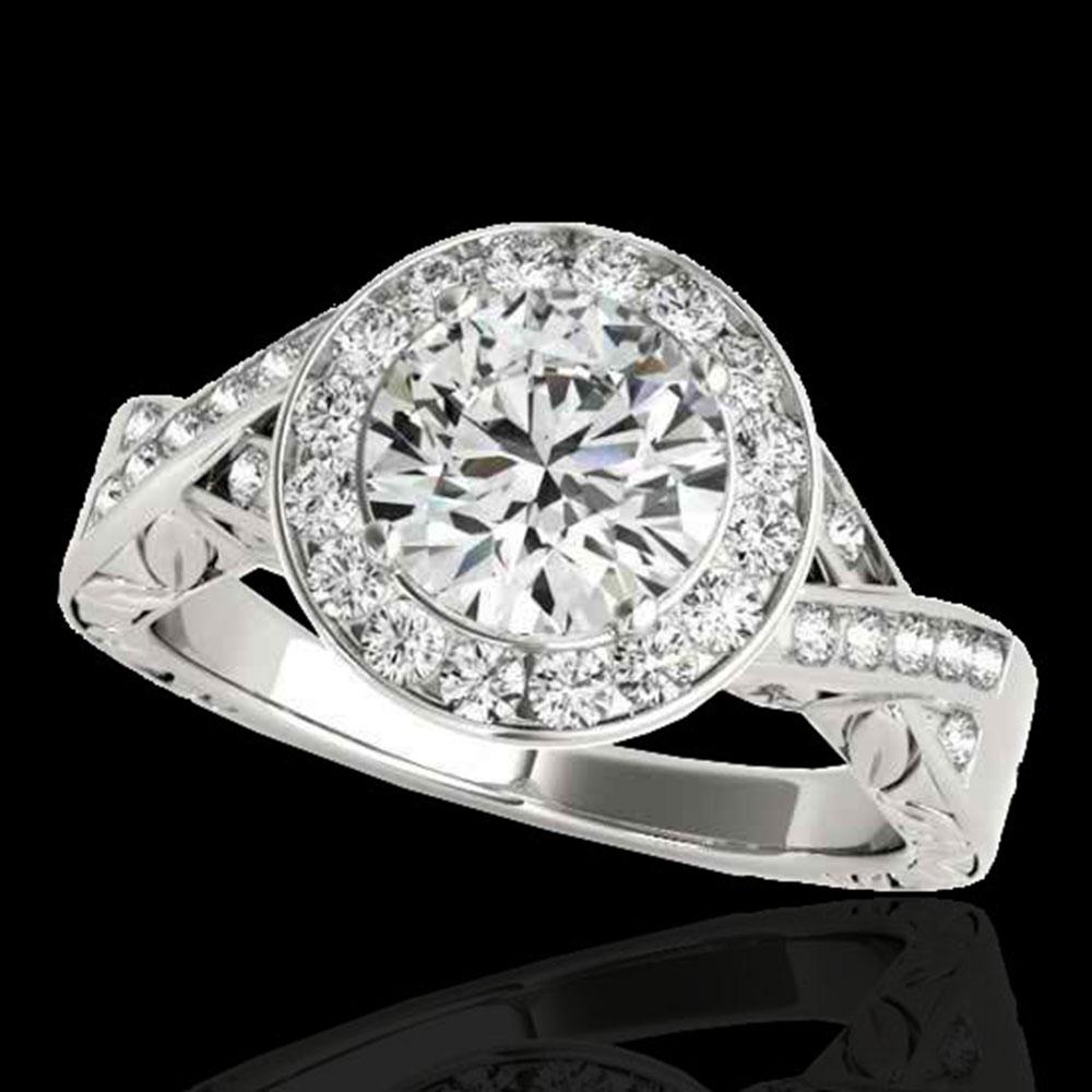 1.75 ctw Certified Diamond Solitaire Halo Ring 10k: REF-354H5R - SKU: 34522 ---- 1.75 ctw Certified Diamond Solitaire Halo Ring 10k White Gold Designer Brand Luxury Jewelry, made in the USA Suggested Retail Price: $26,000 Factory offers perfect factory