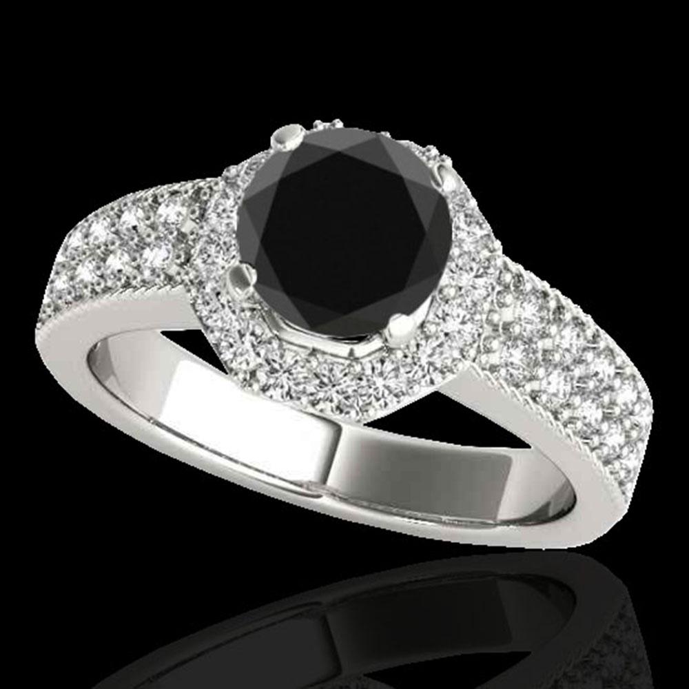 1.4 ctw Certified VS Black Diamond Solitaire Halo Ring: REF-55W8H - SKU: 34552 ---- 1.4 ctw Certified VS Black Diamond Solitaire Halo Ring 10k White Gold Designer Brand Luxury Jewelry, made in the USA Suggested Retail Price: $4,500 Factory offers perfect f