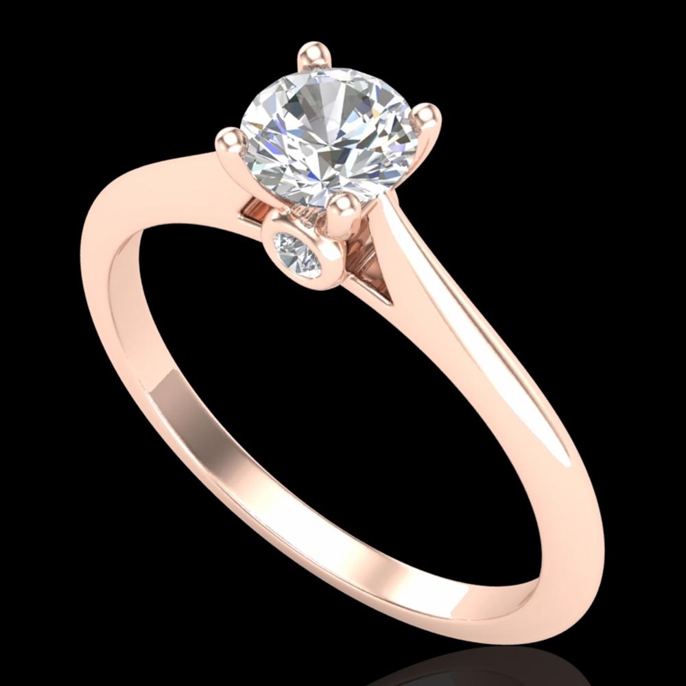 0.56 ctw VS/SI Diamond Solitaire Art Deco Ring 18k Rose: REF-72N2F - SKU: 37281 ---- 0.56 ctw VS/SI Diamond Solitaire Art Deco Ring 18k Rose Gold Designer Brand Luxury Jewelry, made in the USA Suggested Retail Price: $5,850 Factory offers perfect factory si