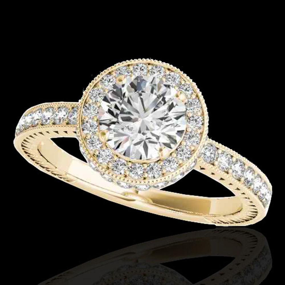 1.51 ctw Certified Diamond Solitaire Halo Ring 10k: REF-197X8A - SKU: 34303 ---- 1.51 ctw Certified Diamond Solitaire Halo Ring 10k Yellow Gold Designer Brand Luxury Jewelry, made in the USA Suggested Retail Price: $14,500 Factory offers perfect factor