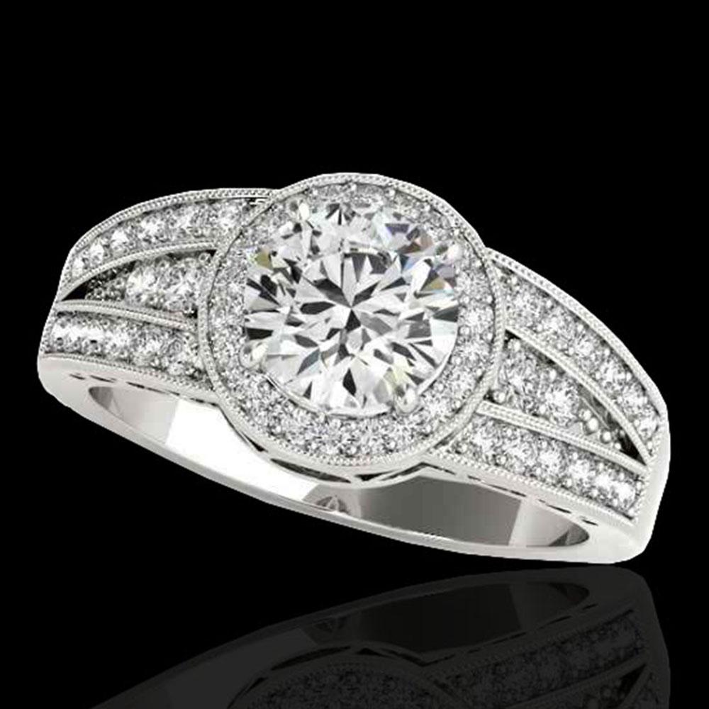 1.5 ctw Certified Diamond Solitaire Halo Ring 10k White: REF-211F4M - SKU: 34069 ---- 1.5 ctw Certified Diamond Solitaire Halo Ring 10k White Gold Designer Brand Luxury Jewelry, made in the USA Suggested Retail Price: $15,500 Factory offers perfect factory 