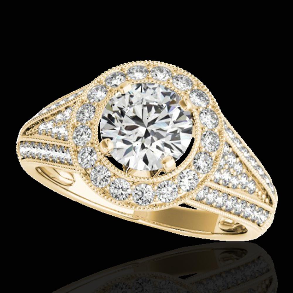 1.7 ctw Certified Diamond Solitaire Halo Ring 10k: REF-225G2W - SKU: 33969 ---- 1.7 ctw Certified Diamond Solitaire Halo Ring 10k Yellow Gold Designer Brand Luxury Jewelry, made in the USA Suggested Retail Price: $16,500 Factory offers perfect factory