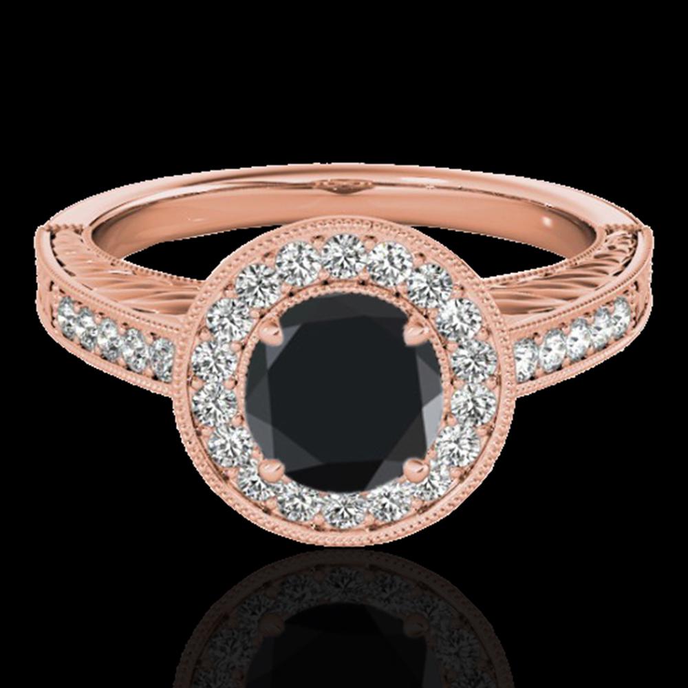 1.5 ctw Certified VS Black Diamond Solitaire Halo Ring: REF-56F5M - SKU: 33746 ---- 1.5 ctw Certified VS Black Diamond Solitaire Halo Ring 10k Rose Gold Designer Brand Luxury Jewelry, made in the USA Suggested Retail Price: $4,550 Factory offers perfect fa