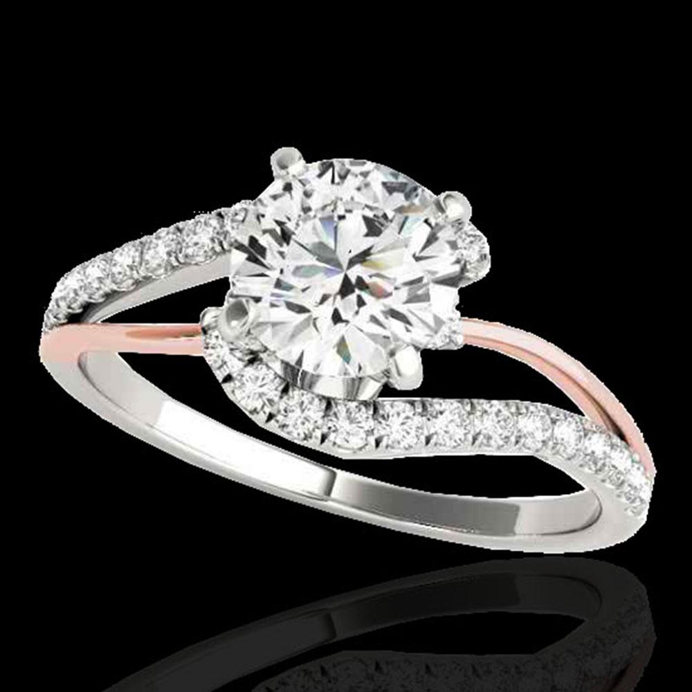 1.35 ctw Certified Diamond Bypass Solitaire Ring 10k: REF-190R9K - SKU: 35105 ---- 1.35 ctw Certified Diamond Bypass Solitaire Ring 10k White & Rose Gold Designer Brand Luxury Jewelry, made in the USA Suggested Retail Price: $14,000 Factory offers perfec