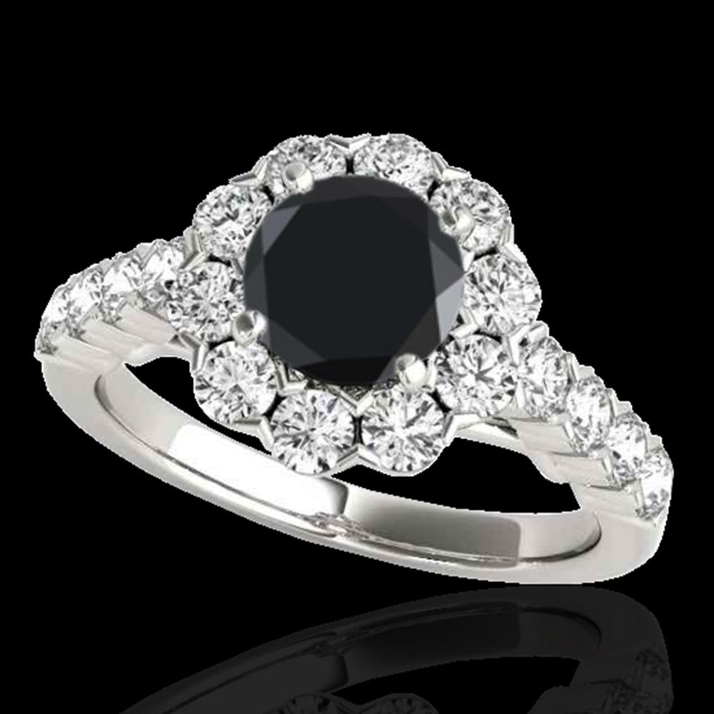 2.35 ctw Certified VS Black Diamond Solitaire Halo Ring: REF-102N3F - SKU: 33547 ---- 2.35 ctw Certified VS Black Diamond Solitaire Halo Ring 10k White Gold Designer Brand Luxury Jewelry, made in the USA Suggested Retail Price: $8,250 Factory offers perfect