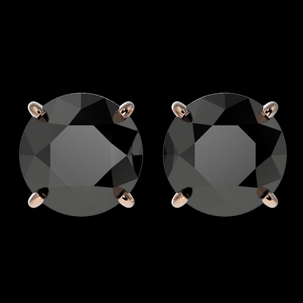 3 ctw Fancy Black Diamond Solitaire Stud Earrings 10k: REF-60H3R - SKU: 33124 ---- 3 ctw Fancy Black Diamond Solitaire Stud Earrings 10k Rose Gold Designer Brand Luxury Jewelry, made in the USA Suggested Retail Price: $3,450 Factory offers perfect factory
