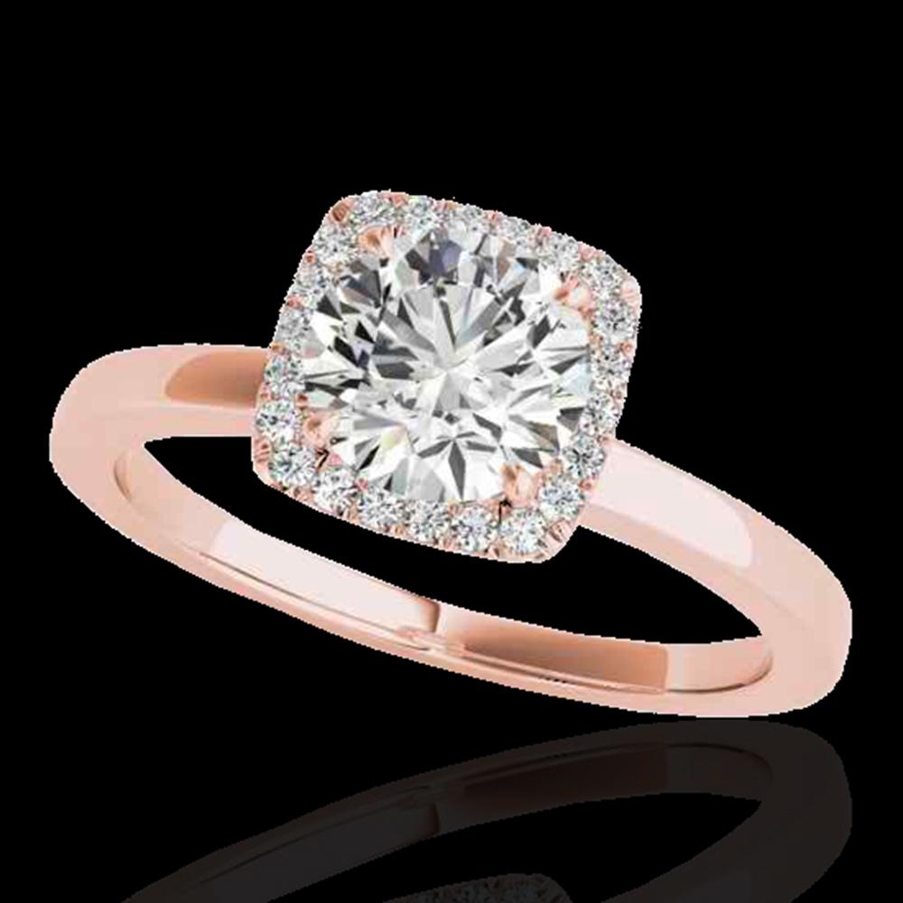 1.15 ctw Certified Diamond Solitaire Halo Ring 10k Rose: REF-190Y9X - SKU: 33401 ---- 1.15 ctw Certified Diamond Solitaire Halo Ring 10k Rose Gold Designer Brand Luxury Jewelry, made in the USA Suggested Retail Price: $14,000 Factory offers perfect factory 