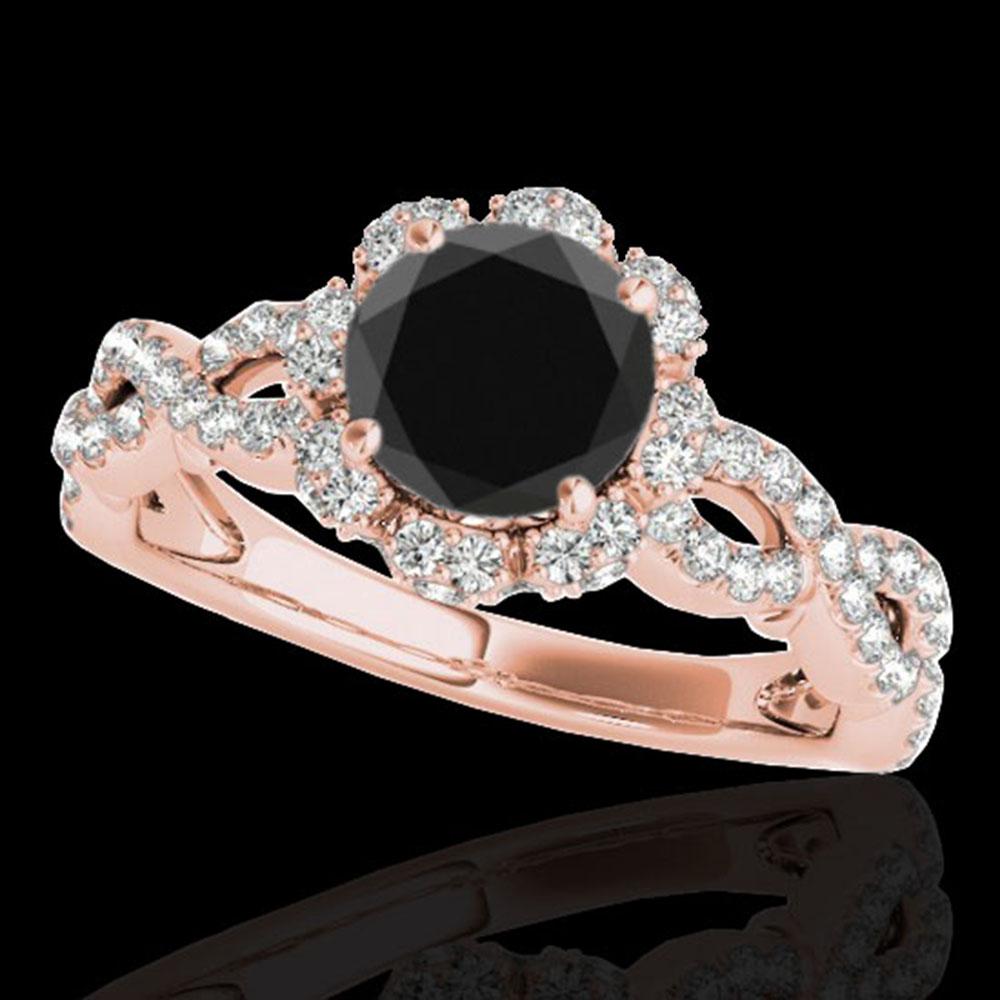 1.69 ctw Certified VS Black Diamond Solitaire Halo Ring: REF-66N8F - SKU: 34109 ---- 1.69 ctw Certified VS Black Diamond Solitaire Halo Ring 10k Rose Gold Designer Brand Luxury Jewelry, made in the USA Suggested Retail Price: $5,900 Factory offers perfect f