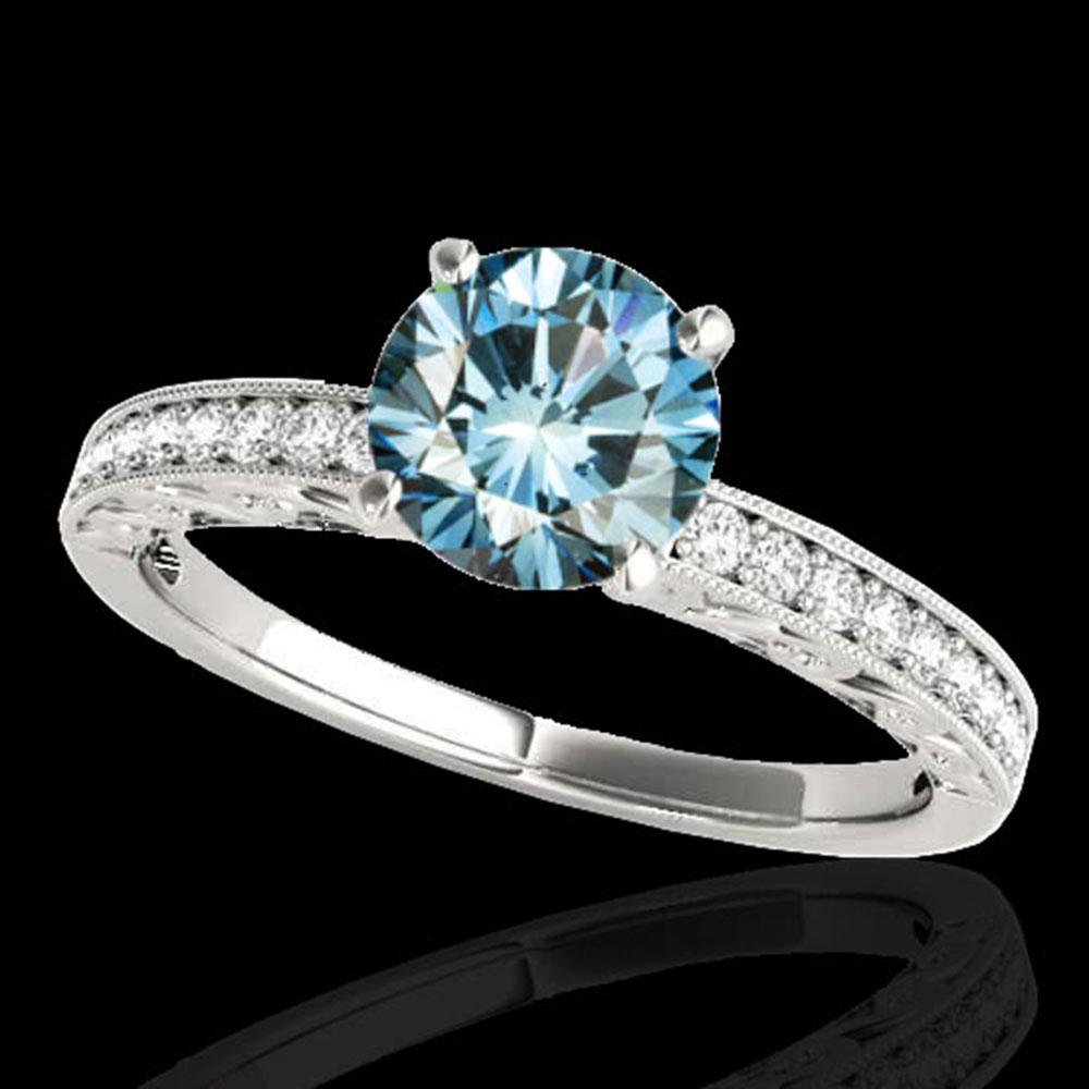 1.18 ctw SI Certified Blue Diamond Solitaire Antique: REF-120X2A - SKU: 34608 ---- 1.18 ctw SI Certified Blue Diamond Solitaire Antique Ring 10k White Gold Designer Brand Luxury Jewelry, made in the USA Suggested Retail Price: $10,550 Factory offers perf