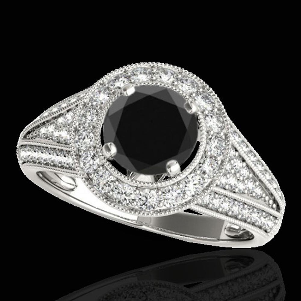 2.17 ctw Certified VS Black Diamond Solitaire Halo Ring: REF-67K5Y - SKU: 33979 ---- 2.17 ctw Certified VS Black Diamond Solitaire Halo Ring 10k White Gold Designer Brand Luxury Jewelry, made in the USA Suggested Retail Price: $5,450 Factory offers perfect 
