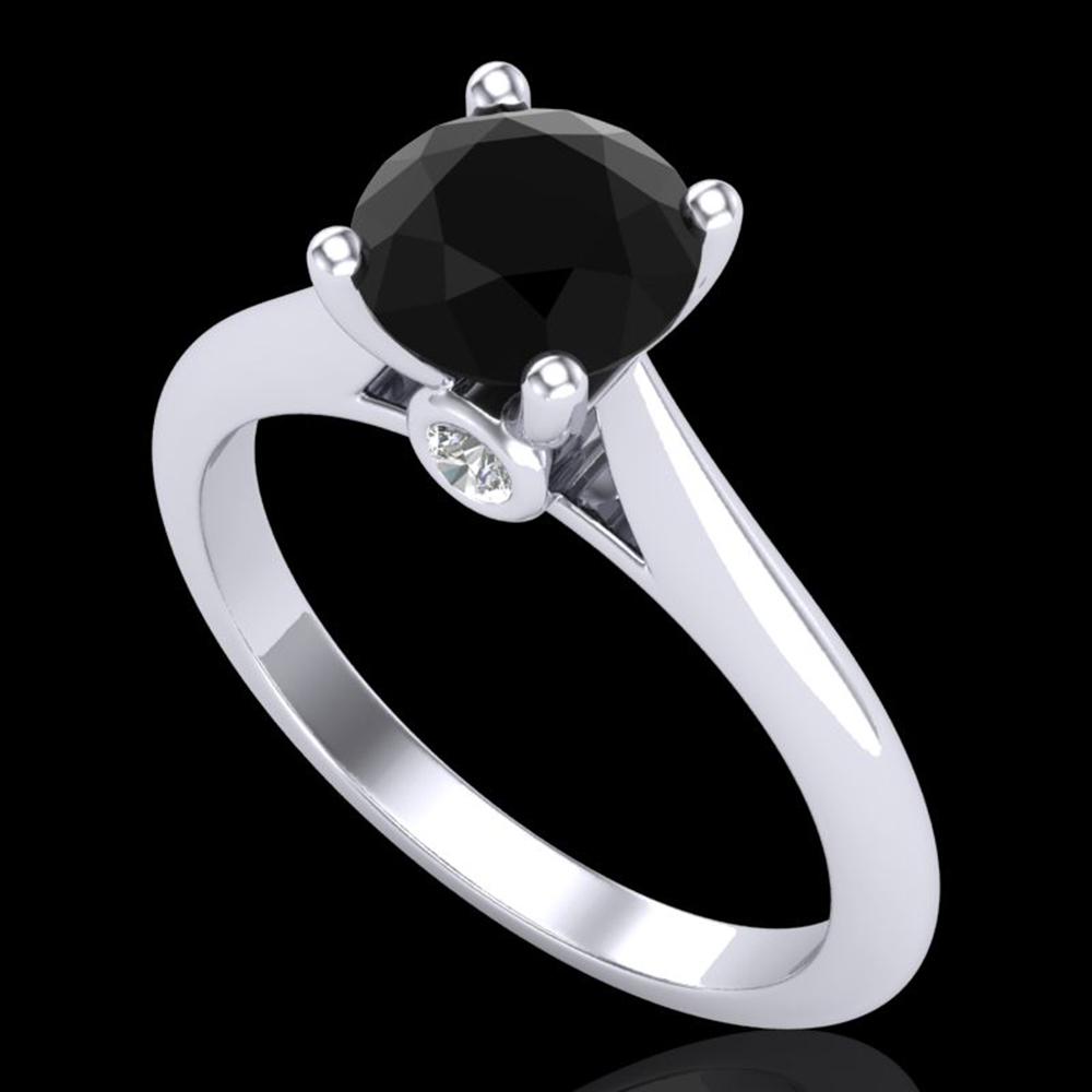 1.36 ctw Fancy Black Diamond Engagment Art Deco Ring: REF-66R8K - SKU: 38206 ---- 1.36 ctw Fancy Black Diamond Engagment Art Deco Ring 18k White Gold Designer Brand Luxury Jewelry, made in the USA Suggested Retail Price: $5,400 Factory offers perfect fac