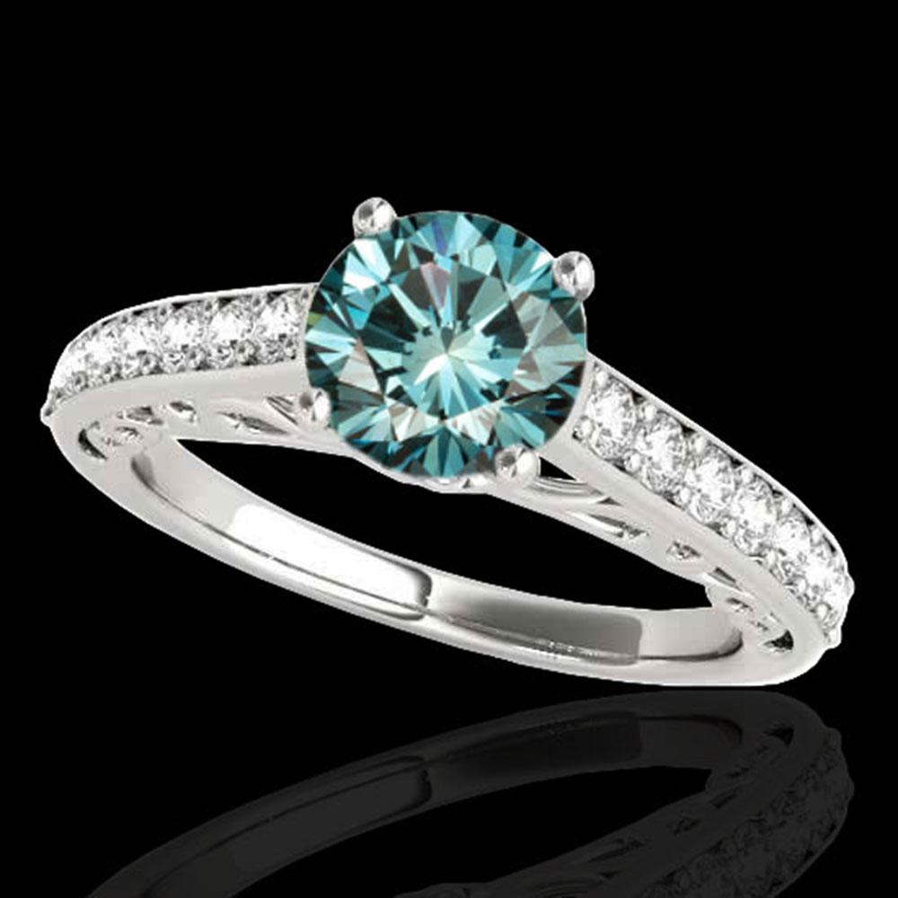 1.65 ctw SI Certified Fancy Blue Diamond Solitaire Ring: REF-152F8M - SKU: 35028 ---- 1.65 ctw SI Certified Fancy Blue Diamond Solitaire Ring 10k White Gold Designer Brand Luxury Jewelry, made in the USA Suggested Retail Price: $12,300 Factory offers perfec
