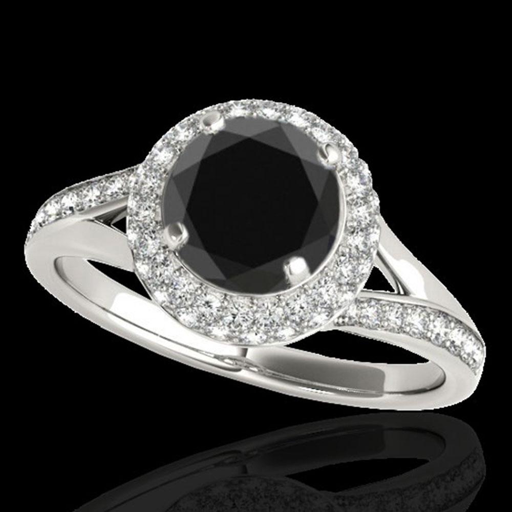 1.85 ctw Certified VS Black Diamond Solitaire Halo Ring: REF-72Y3X - SKU: 34126 ---- 1.85 ctw Certified VS Black Diamond Solitaire Halo Ring 10k White Gold Designer Brand Luxury Jewelry, made in the USA Suggested Retail Price: $5,850 Factory offers perfect 