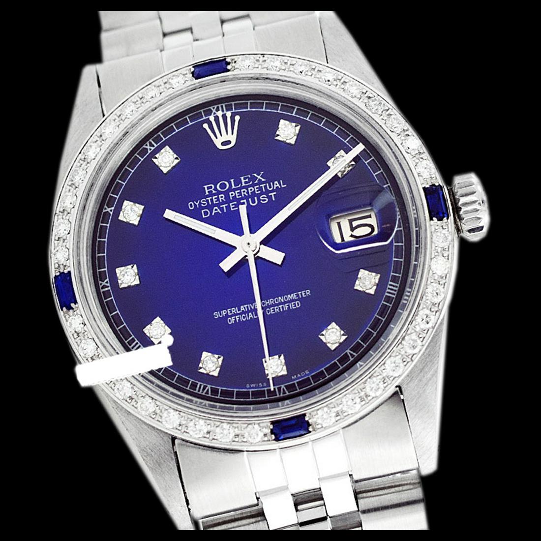 Rolex Ladies Stainless Steel, Diam Dial & Diam/Sapphire: Rolex Ladies Stainless Steel, Diam Dial & Diam/Sapphire Bezel, Sapphire CrystalThis watch is in Excellent Condition.Newly serviced & Polished to Factory specifications. Prepetual, Self-Winding movemen