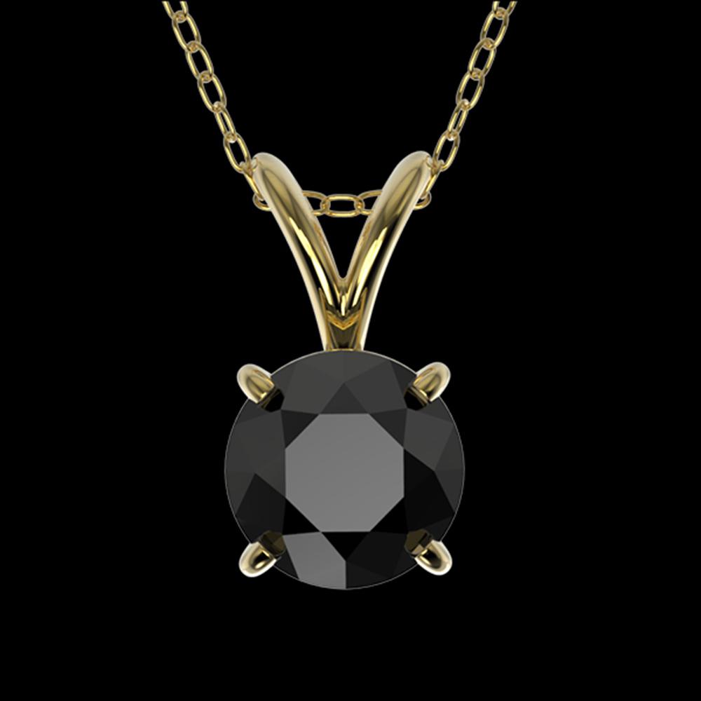 .75 ctw Fancy Black Diamond Solitaire Necklace 10K: REF-18M5H - SKU: 33177 ---- .75 ctw Fancy Black Diamond Solitaire Necklace 10K Yellow Gold Designer Brand Luxury Jewelry, made in the USA Suggested Retail Price: $1,500 Factory offers perfect factory 