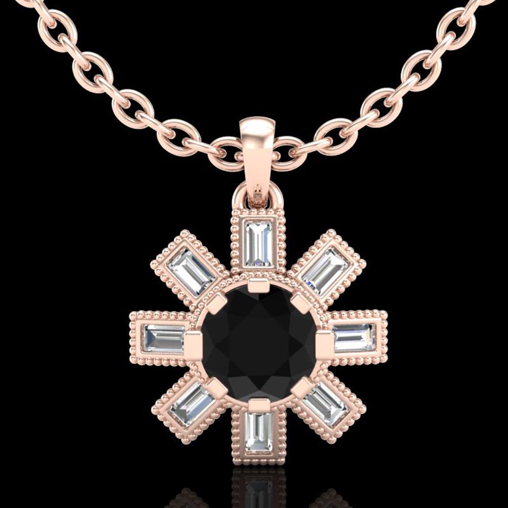 1.33 ctw Fancy Black Diamond Art Deco Stud Necklace 18k: REF-136X4A - SKU: 37871 ---- 1.33 ctw Fancy Black Diamond Art Deco Stud Necklace 18k Rose Gold Designer Brand Luxury Jewelry, made in the USA Suggested Retail Price: $9,000 Factory offers perfect fact