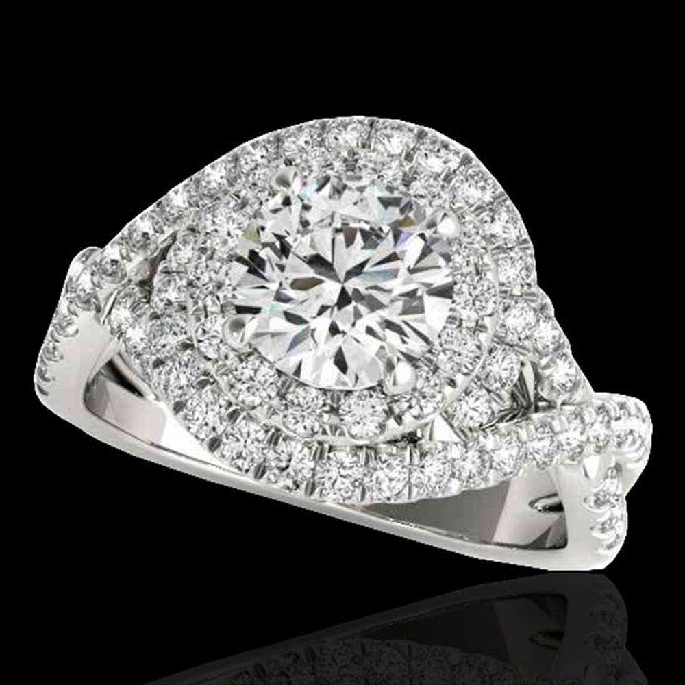 2 ctw Certified Diamond Solitaire Halo Ring 10k White: REF-259M3G - SKU: 33873 ---- 2 ctw Certified Diamond Solitaire Halo Ring 10k White Gold Designer Brand Luxury Jewelry, made in the USA Suggested Retail Price: $20,900 Factory offers perfect factory si