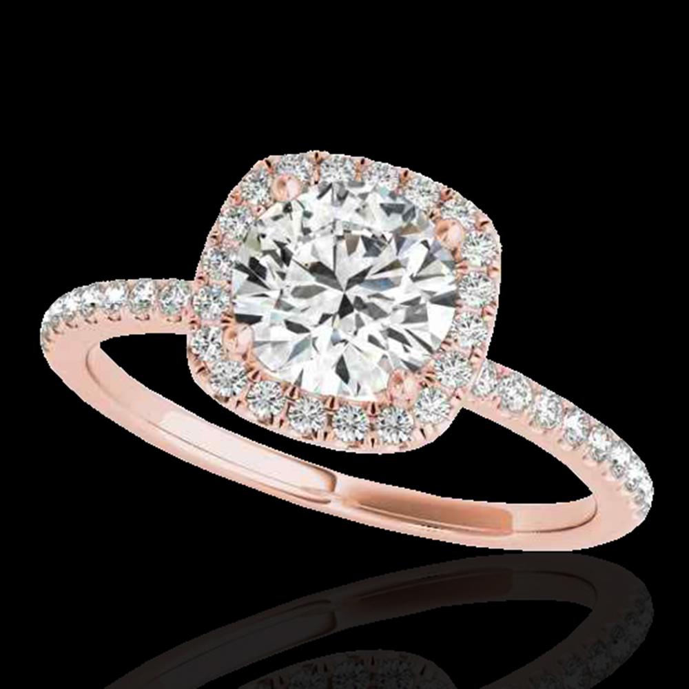 1.25 ctw Certified Diamond Solitaire Halo Ring 10k Rose: REF-177W3H - SKU: 33326 ---- 1.25 ctw Certified Diamond Solitaire Halo Ring 10k Rose Gold Designer Brand Luxury Jewelry, made in the USA Suggested Retail Price: $13,000 Factory offers perfect factory 