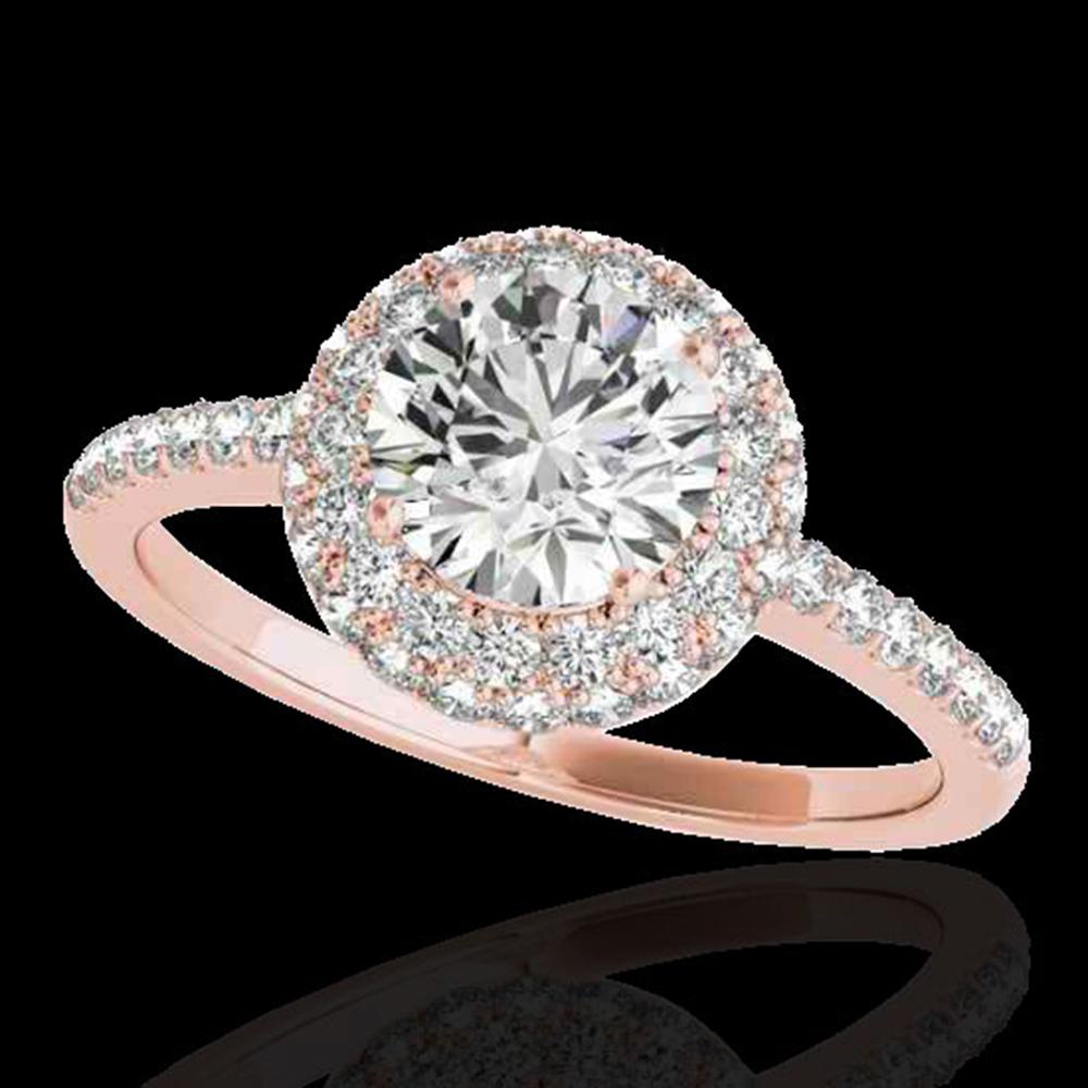 2.15 ctw Certified Diamond Solitaire Halo Ring 10k Rose: REF-347K8Y - SKU: 33680 ---- 2.15 ctw Certified Diamond Solitaire Halo Ring 10k Rose Gold Designer Brand Luxury Jewelry, made in the USA Suggested Retail Price: $25,500 Factory offers perfect factory 