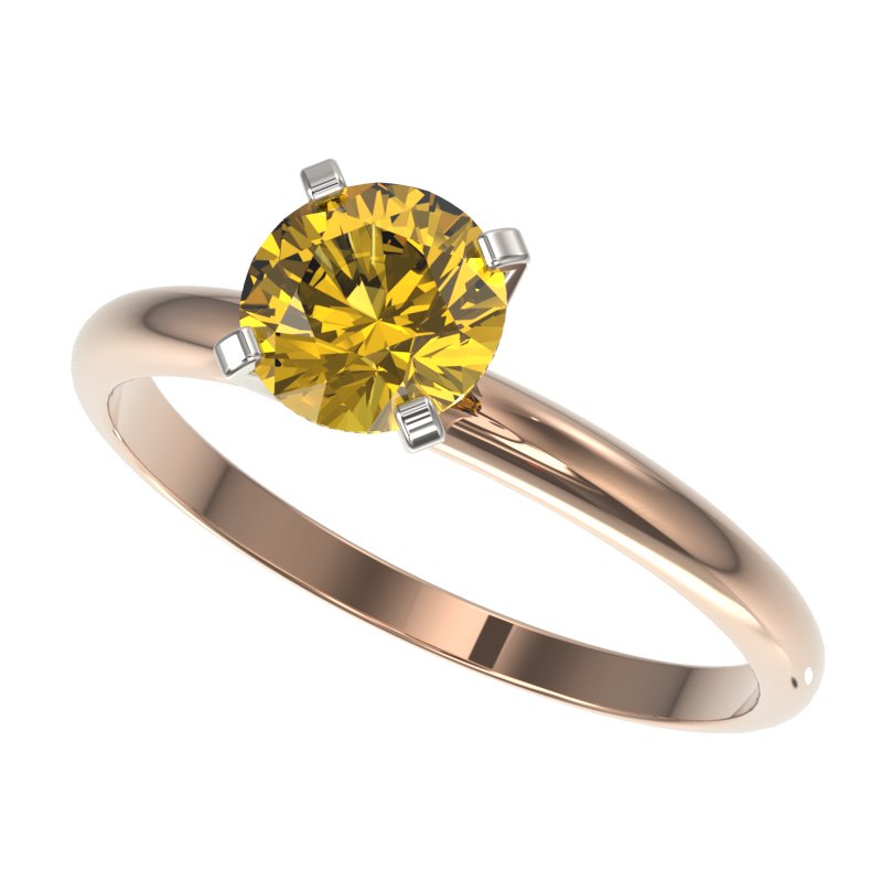 Genuine 1.01 CTW Certified Intense Yellow Diamond: 36417-REF#80W7K Retail Replacement Value: $3400.00 DESCRIPTION OF ARTICLE: One 10K karat Rose gold Ring measuring approx. Uniform, weighing in total approx. 2.7 grams. The Jewelry is stamped 10K, Main