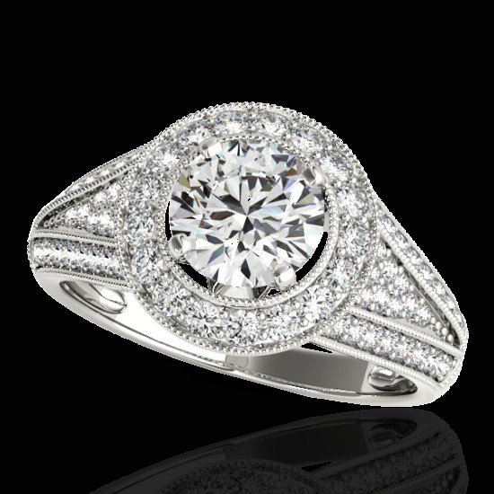 Genuine 1.70 CTW Certified G-I Genuine Diamond Bridal: 33967-REF#133Z5Y ---- Genuine 1.70 CTW Certified G-I Genuine Diamond Bridal Solitaire Halo Ring Gold Retail Replacement Value: $6000.00 DESCRIPTION OF ARTICLE: One 10K karat White gold Ring measuring 