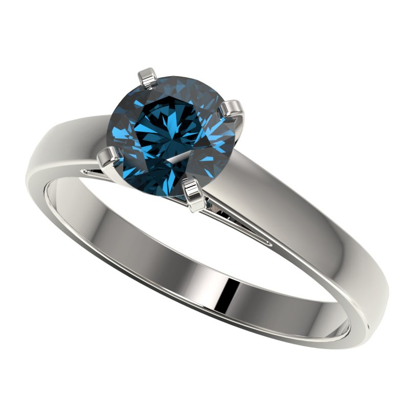 Genuine 1.22 CTW Certified Intense Blue Genuine Diamond: 36537-REF#106R8Z ---- Genuine 1.22 CTW Certified Intense Blue Genuine Diamond Solitaire Engagement Ring Gold Retail Replacement Value: $4500.00 DESCRIPTION OF ARTICLE: One 10K karat White gold Ring me