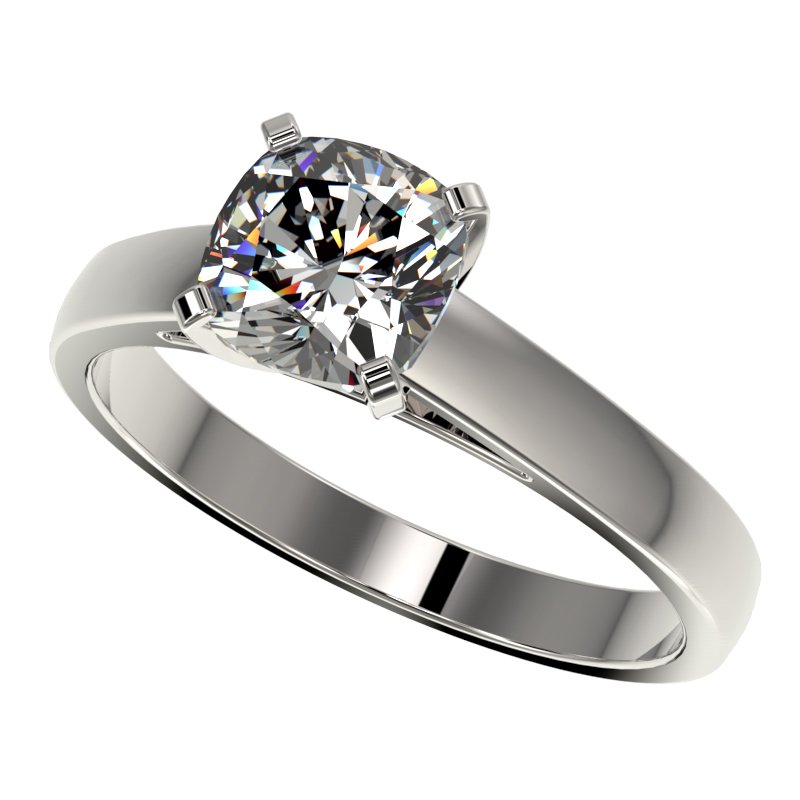Genuine 1.25 CTW Certified Quality Cushion Cut Genuine: REF#341H3R ---- Genuine 1.25 CTW Certified Quality Cushion Cut Genuine Diamond Solitaire Ring Gold Retail Replacement Value: $13150.00 DESCRIPTION OF ARTICLE: One 10K karat White gold Ring measuring a