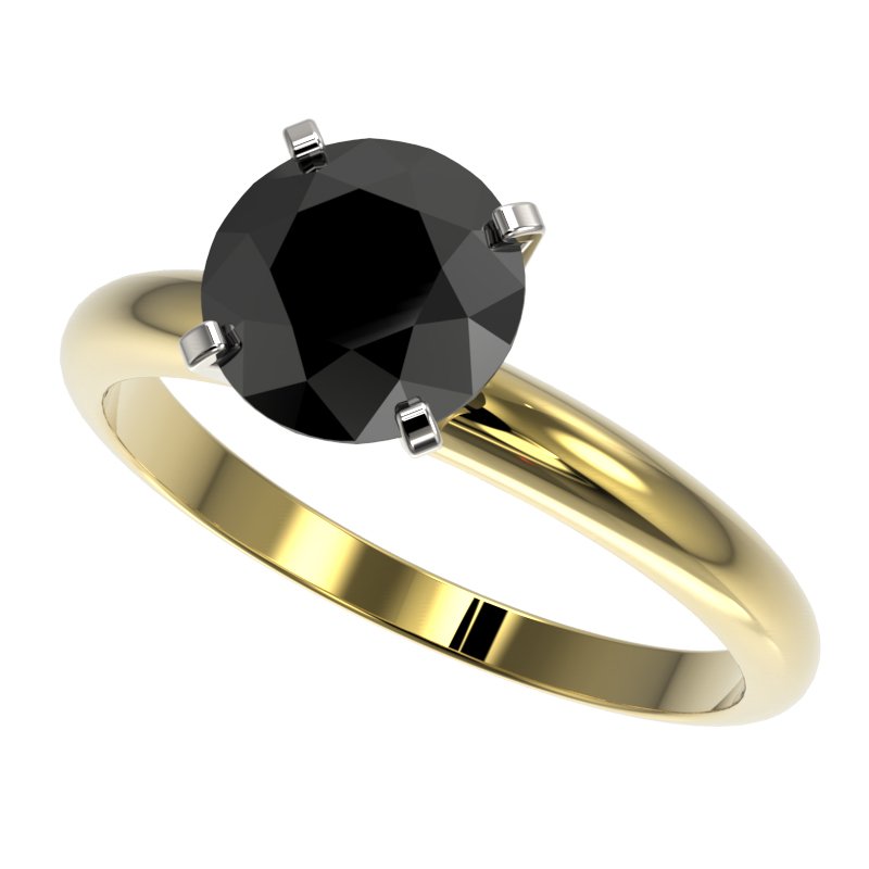 2.0 CTW Fancy Black Diamond Bridal Solitaire Engagement: 32937-REF#49T5X ---- 2.0 CTW Fancy Black Diamond Bridal Solitaire Engagement Ring Gold Retail Replacement Value: $1800.00 DESCRIPTION OF ARTICLE: One 10K karat Yellow gold Ring measuring approx. Unifo
