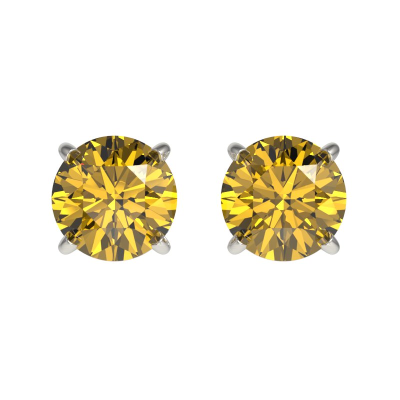 1.0 CTW Certified Intense Yellow Diamond Solitaire Stud: 33057-REF#61K3T ---- 1.0 CTW Certified Intense Yellow Diamond Solitaire Stud Earrings Gold Retail Replacement Value: $2600.00 DESCRIPTION OF ARTICLE: One 10K karat White gold Earring measuring approx.