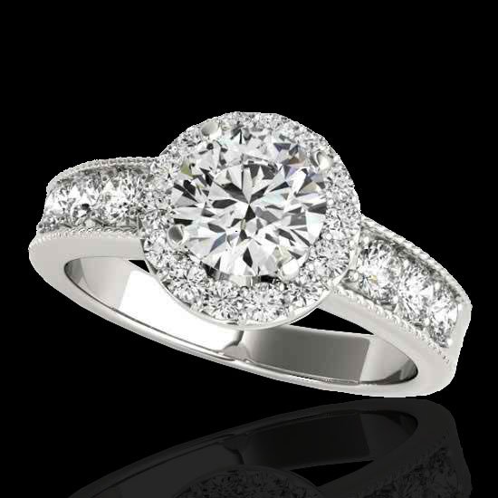 2.1 CTW Diamond Bridal Solitaire Halo Ring Gold: 34540-REF#-227N3G -- -- 2.1 CTW G-Si Certified Diamond Bridal Solitaire Halo Ring Gold -- -- GEMMARI Designer Brand Luxury Jewelry, made in the USA -- GEMMARI Retail Price: $13,750 -- Perfect factory 