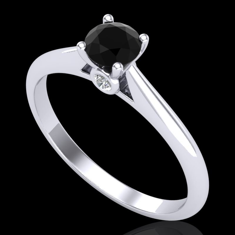 0.4 CTW Fancy Black Diamond Solitaire Engagment Art: 38178-REF#-49M3H -- -- 0.4 CTW Fancy Black Diamond Solitaire Engagment Art Deco Ring 18K Gold -- -- GEMMARI Designer Brand Luxury Jewelry, made in the USA -- GEMMARI Retail Price: $2,950 -- Perfect fa
