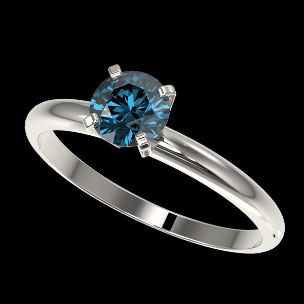 .77 CTW Intense Blue Diamond Solitaire Engagment Ring: 36391-REF#-69N5G -- -- .77 CTW Certified Intense Blue Si Diamond Solitaire Engagment Ring Gold -- -- GEMMARI Designer Brand Luxury Jewelry, made in the USA -- GEMMARI Retail Price: $4,200 -- Perfect f
